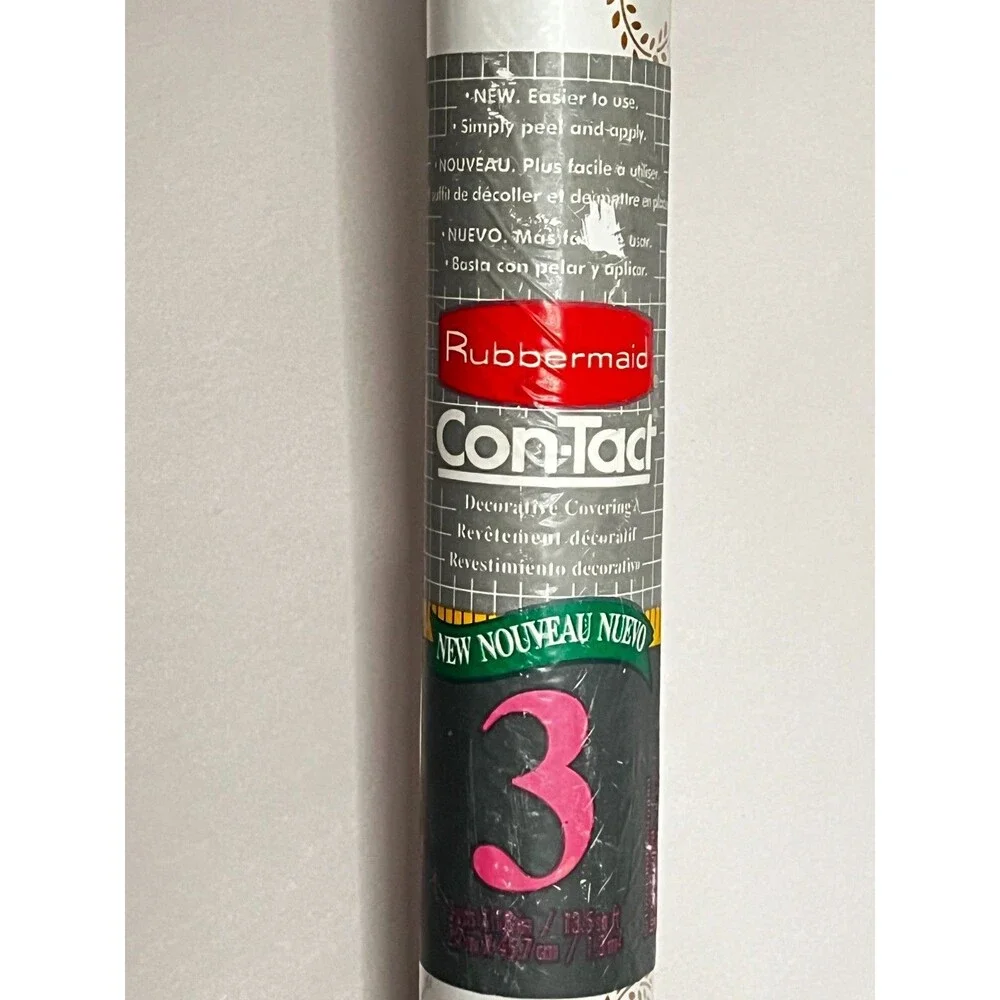 NOS Vtg '94 Rubbermaid Contact Paper Country Heart N Flowers Shelf Liner 3yds